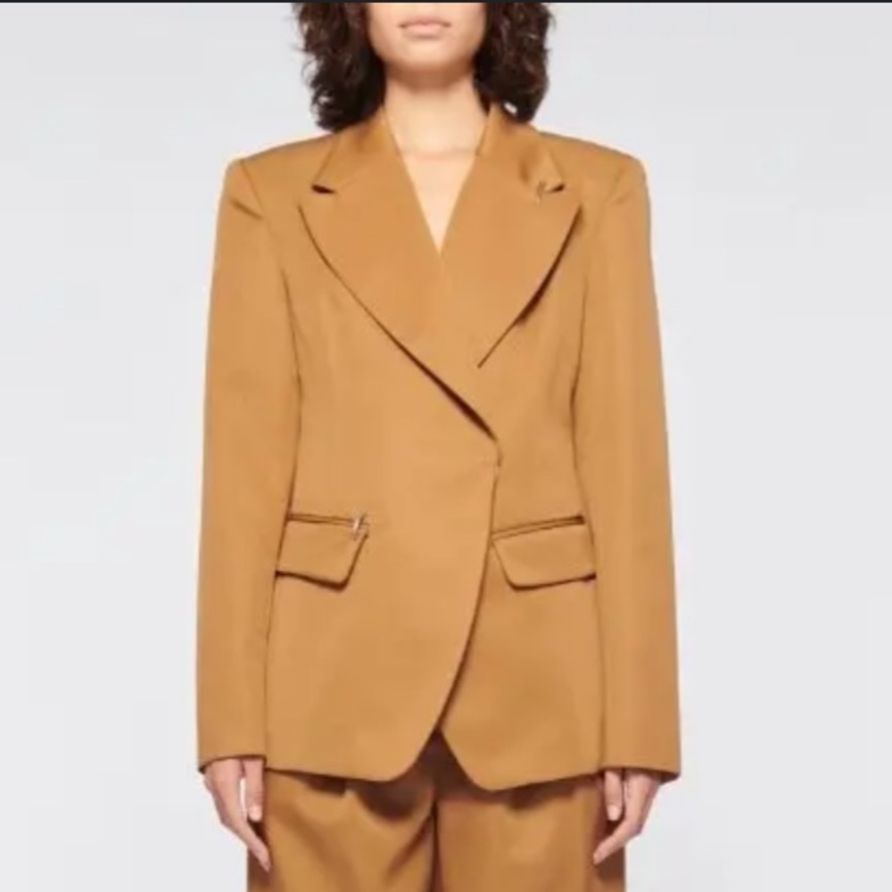 NWT Tibi Recycled Techy Twill Peaked Lapel Blazer